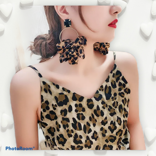 Leopard Cloth Vintage Style Earrings